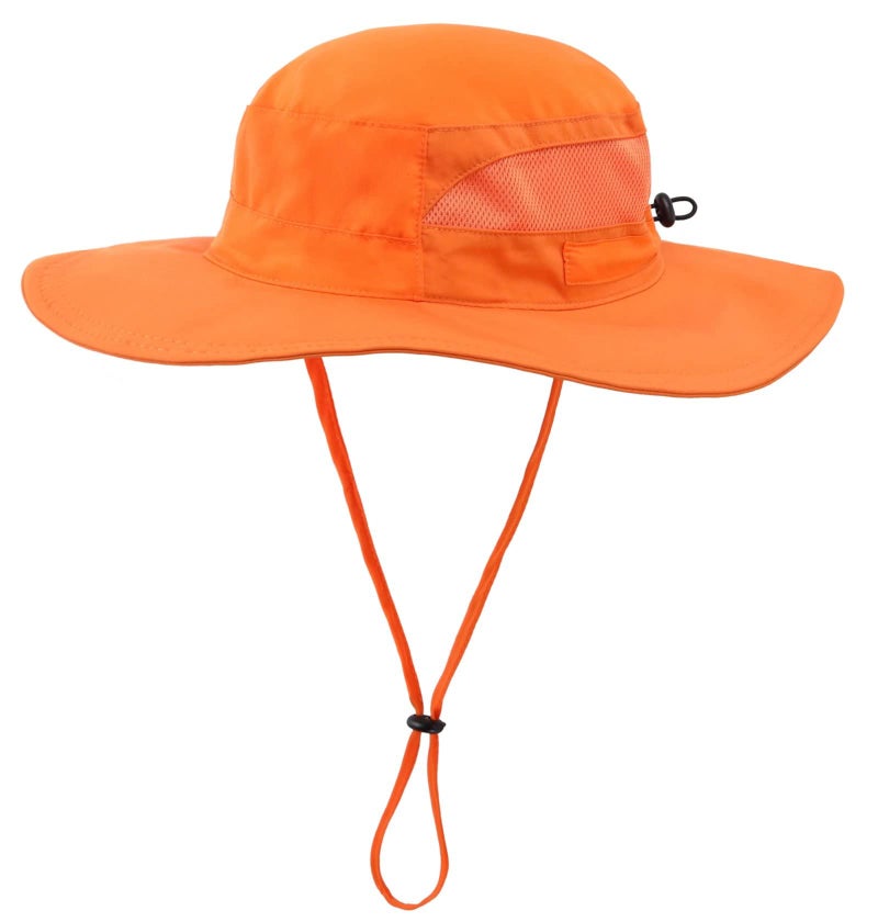 Connectyle Boys Girls Bucket Sun Hat Adjustable Safari Hat Wide Brim Outdoor Summer Hat M Orange - Image 1